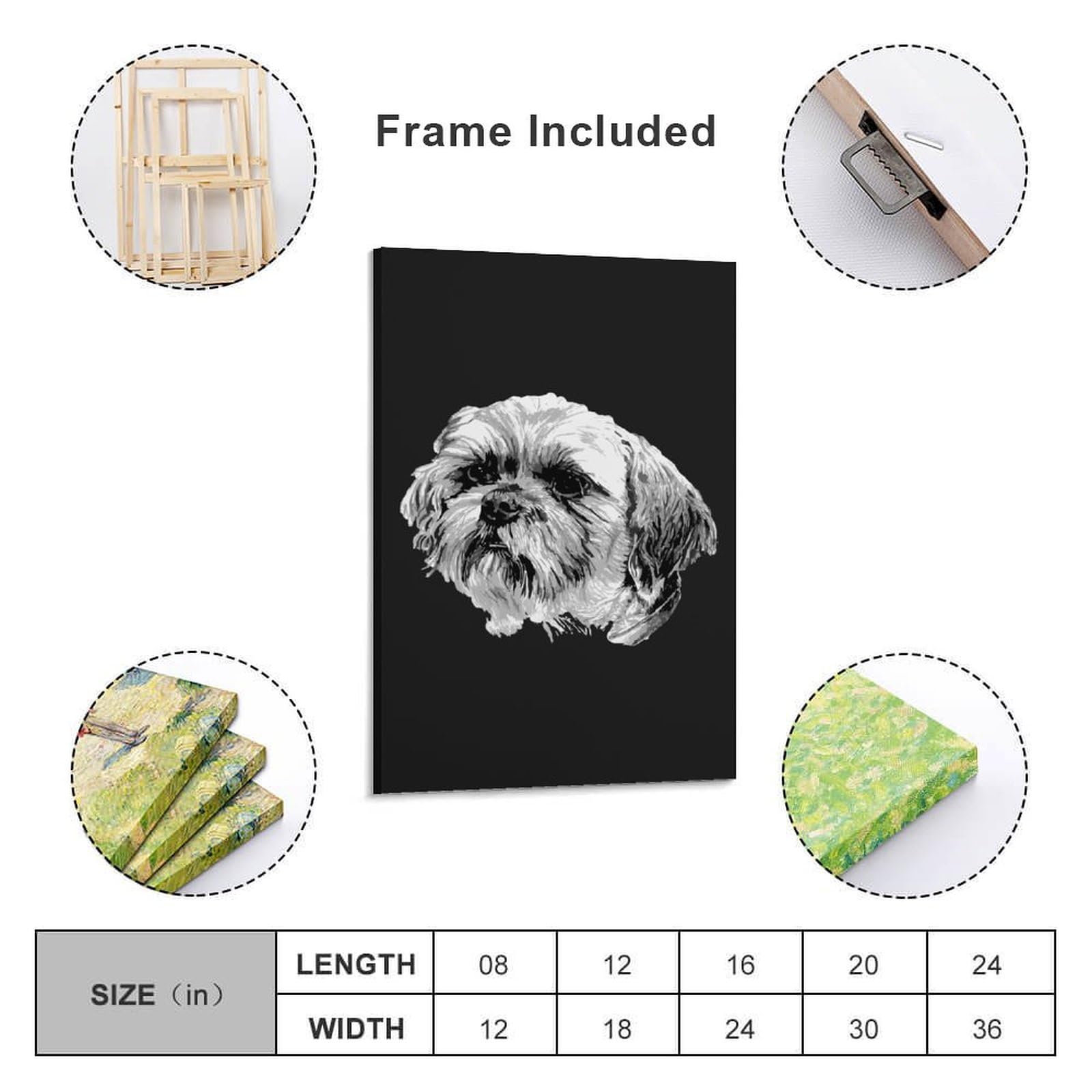 オーダー用パネル生地　横長　犬パネル　シーズー オーダー用パネル生地　横長　犬パネル　シーズー