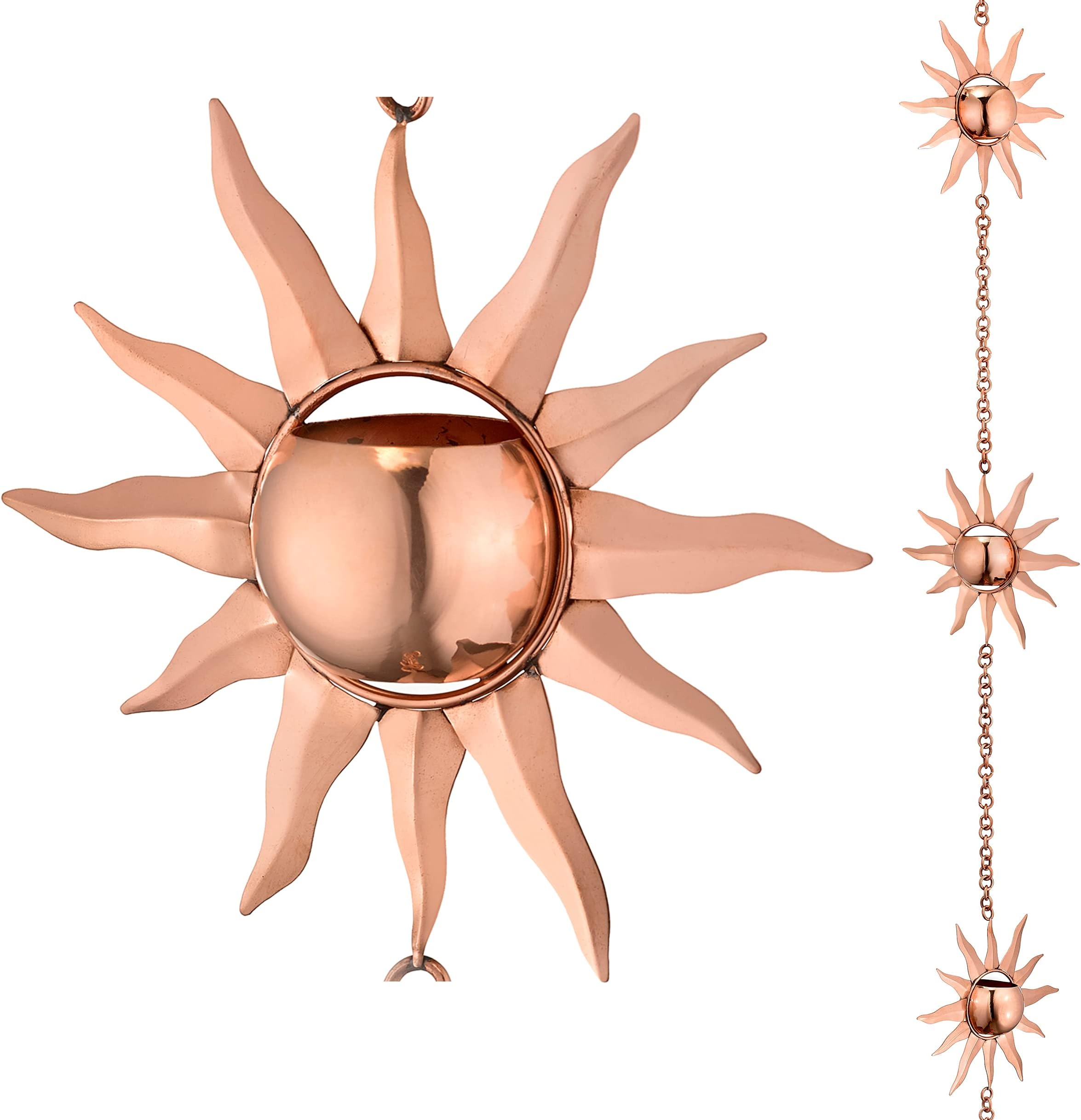 Good Directions 470P-8 Sunburst Rain Chain, 8-1/2 Feet Long, Extra Large Figures, 100% Pure Copper