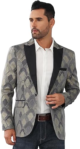 Men's Tuxedo Suit Jacket Floral Dinner Jacket Party Prom Wedding Blazer Jackets 