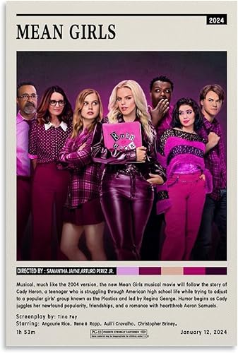 Mean - Póster de película para niñas, pintura decorativa, lienzo, arte de pared, póster de sala de estar, dormitorio, pintura de 12 x 18 pulgadas