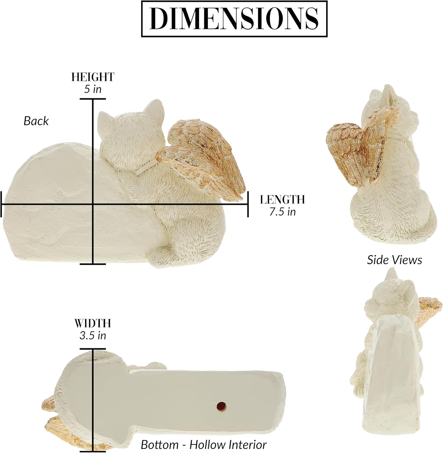 Pavilion Gift Company - On Angels Wings You Were Taken Away But In Our Hearts You Will Always Stay - 7.5" Angel Wing Cat Garden Memorial Stone Bereavement Memorial Loss Of Loved One Gift Rescue Kitten