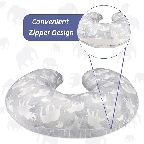 Miniatura 3 de DILIMI Funda de almohada de lactancia, fundas de lactancia suaves y elásticas para almohadas de lactancia, 1 paquete de funda reversible extraíble