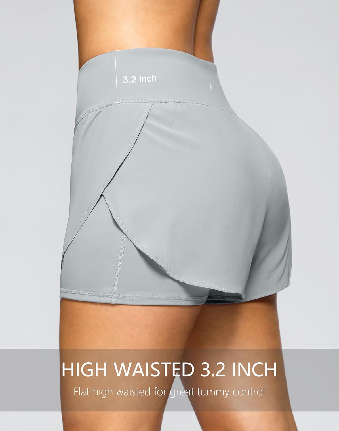Women's 2 in 1 Running Shorts - High Waisted Lightweight Athletic Workout Gym Yoga Shorts Spandex Liner with Pockets - Image 6