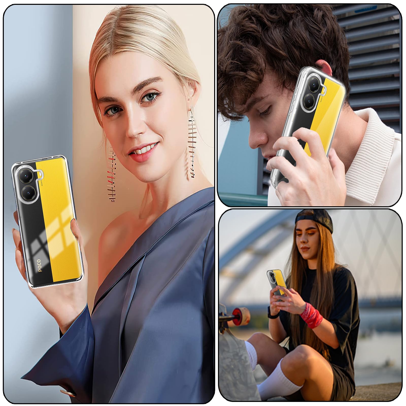 Etui do Xiaomi Poco X7 Pro 5G, odporne na wstrząsy etui do Poco X7 Pro z osłoną ekranu 360 Full Body Wytrzymała dwustronna przezroczysta obudowa TPU do Poco X7 Pro 5G, przezroczysta
