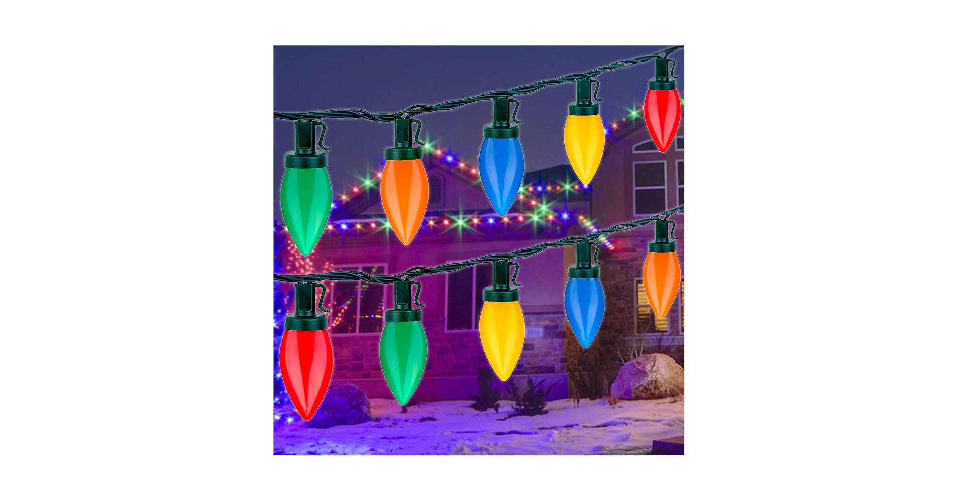 Couah C9 Christmas LED String Lights - 23Ft LED Vintage