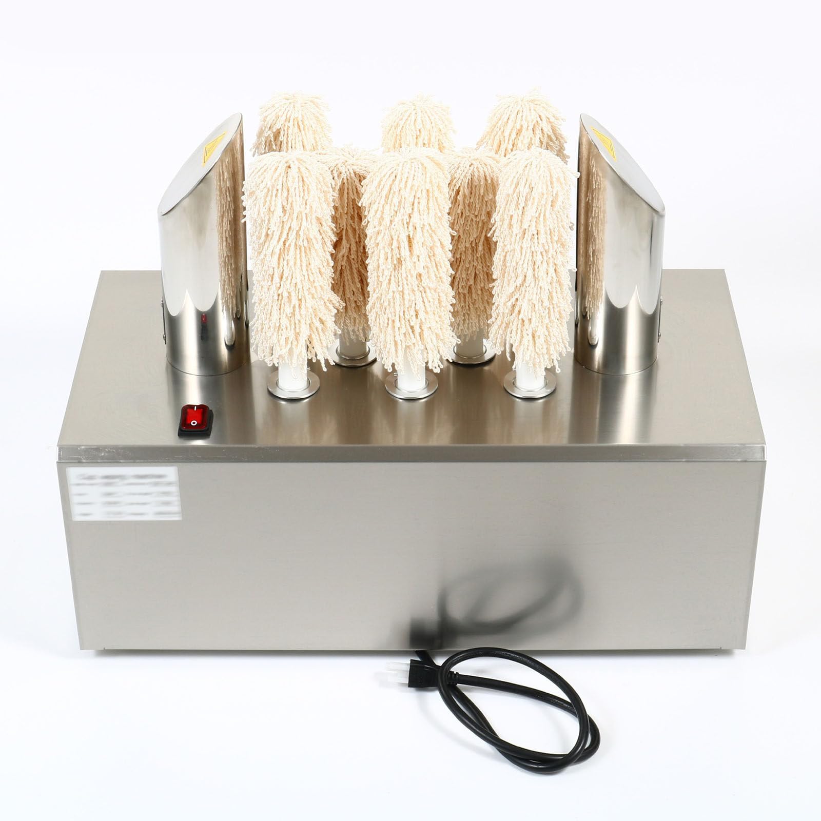 Pulidora eléctrica de copas de vino, pulidora de vidrio de acero inoxidable con cepillos extraíbles, secado instantáneo para bares, restaurantes, hoteles y cocinas