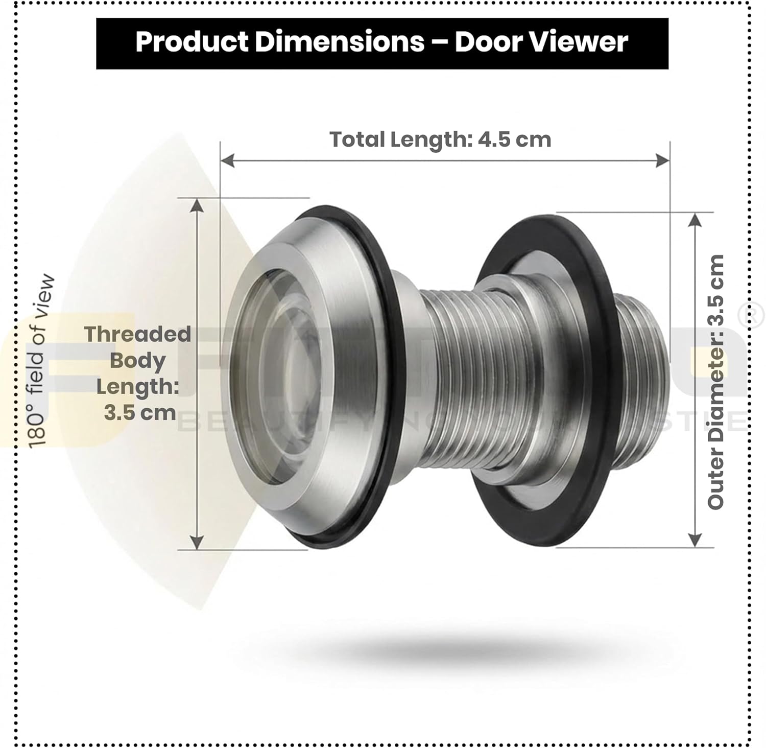 Door Eye/Door Eye Viewer/Eye Viewer for Safe Secure Home & Office Door/Eye Hole for Main Door - Brass (Matt Finish) Pack of 4