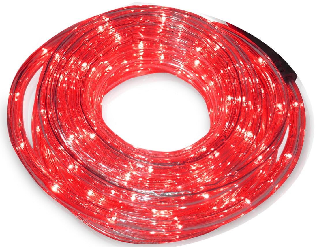 Manguera LED roja de 48 metros IP44 para decorar terrazas y jardines