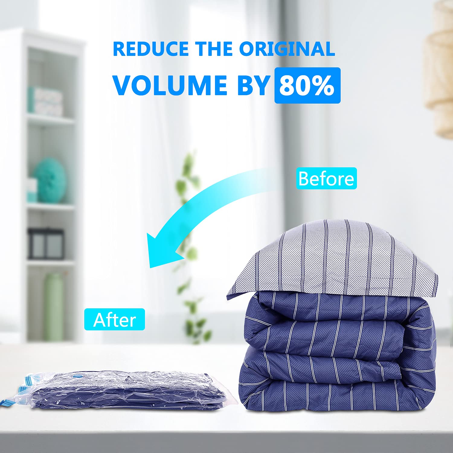 Vetoky Vakuumbeutel 8 Stück - Platzsparende Aufbewahrung Für Kleidung & Bettwäsche