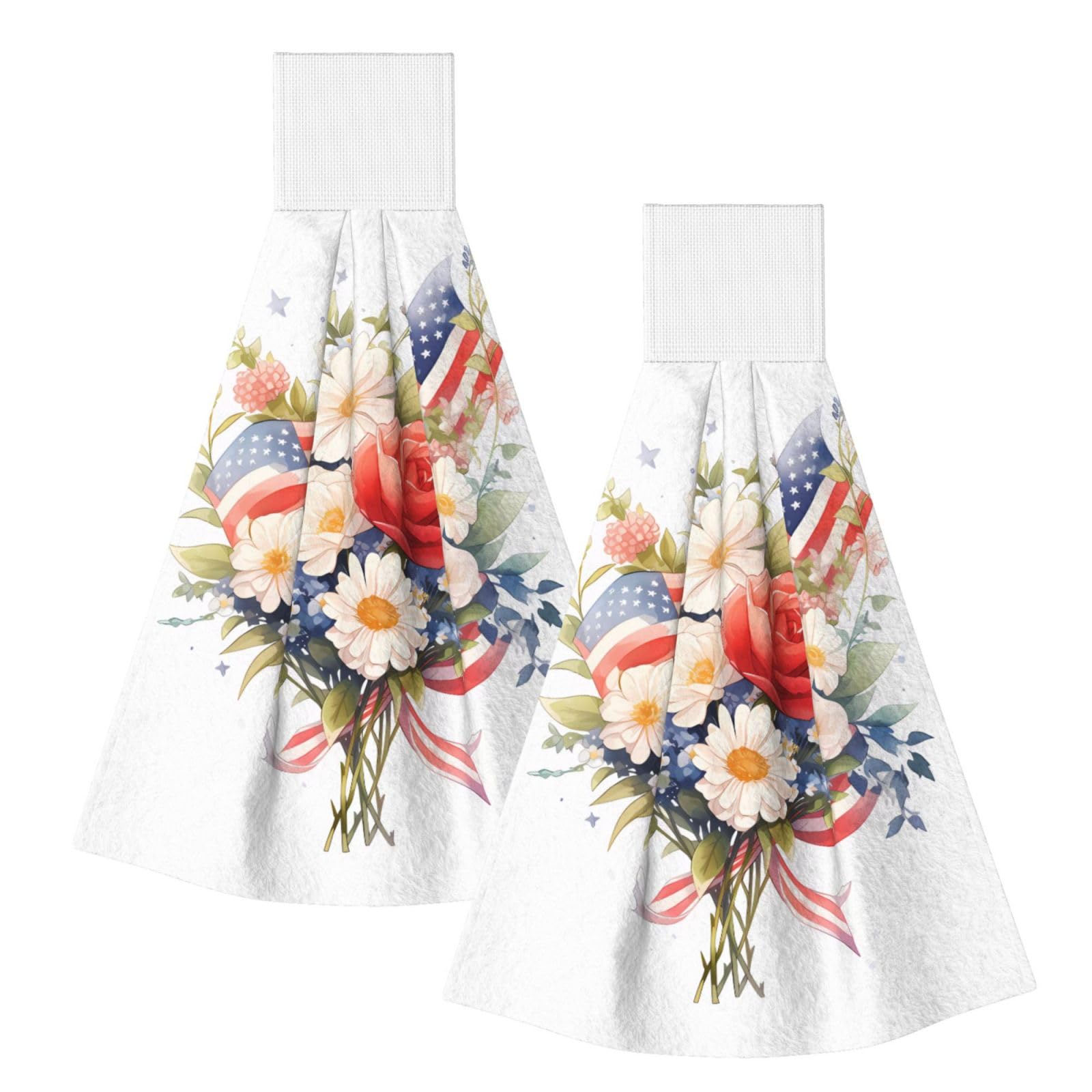 Flags and Flowers Highly Absorbent Dish Towels Soft Coral Fleece Wipe