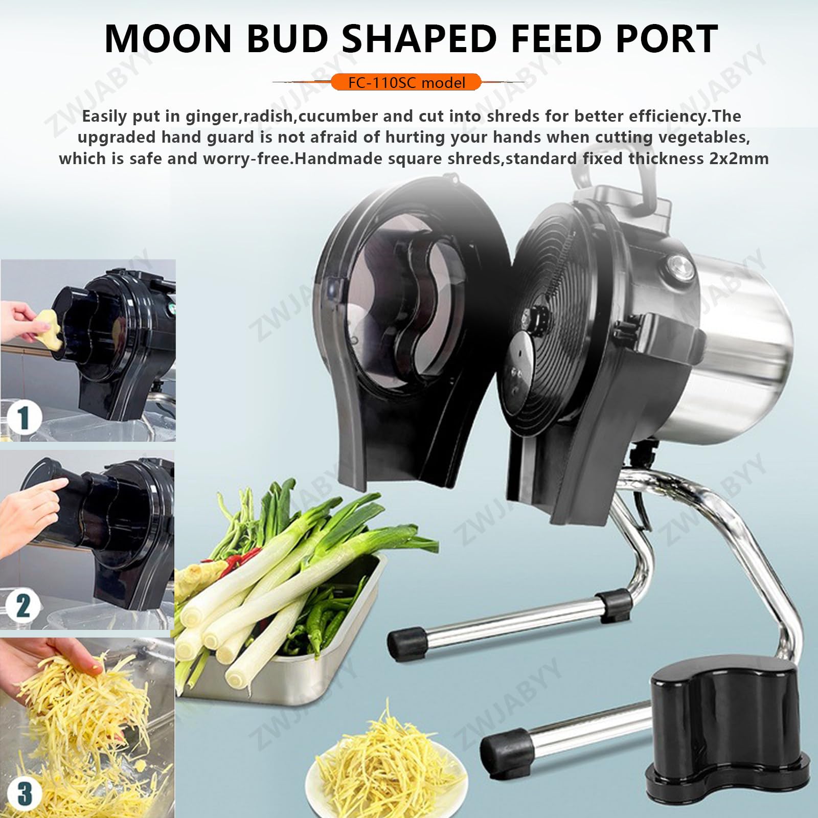 Amazon | 業務用野菜チョッパー、多機能自動ダイサー&スライサー,1-5mm 