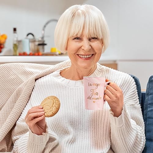 Miniatura 3 de Maustic Best Aunt Gifts - Taza de café La Mejor Tia Del Mundo, regalos de Tia de sobrina sobrino en español, taza de café para tía, regalo de