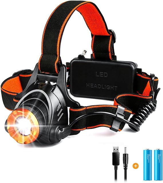 Lampe Frontale LED Rechargeable USB – Torche Pour Bricolage, Camping, Randonnée