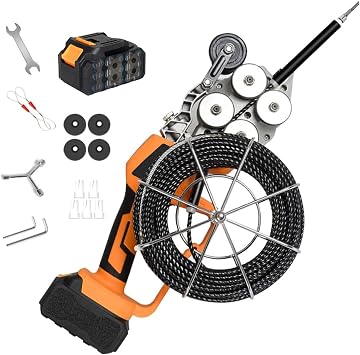 Electrician Wall Wire Pulling Machine, 40 Meters/Minute Cordless Electric String Wire Pulling Machine, for Building Water Electricity Network Communication 1Battery