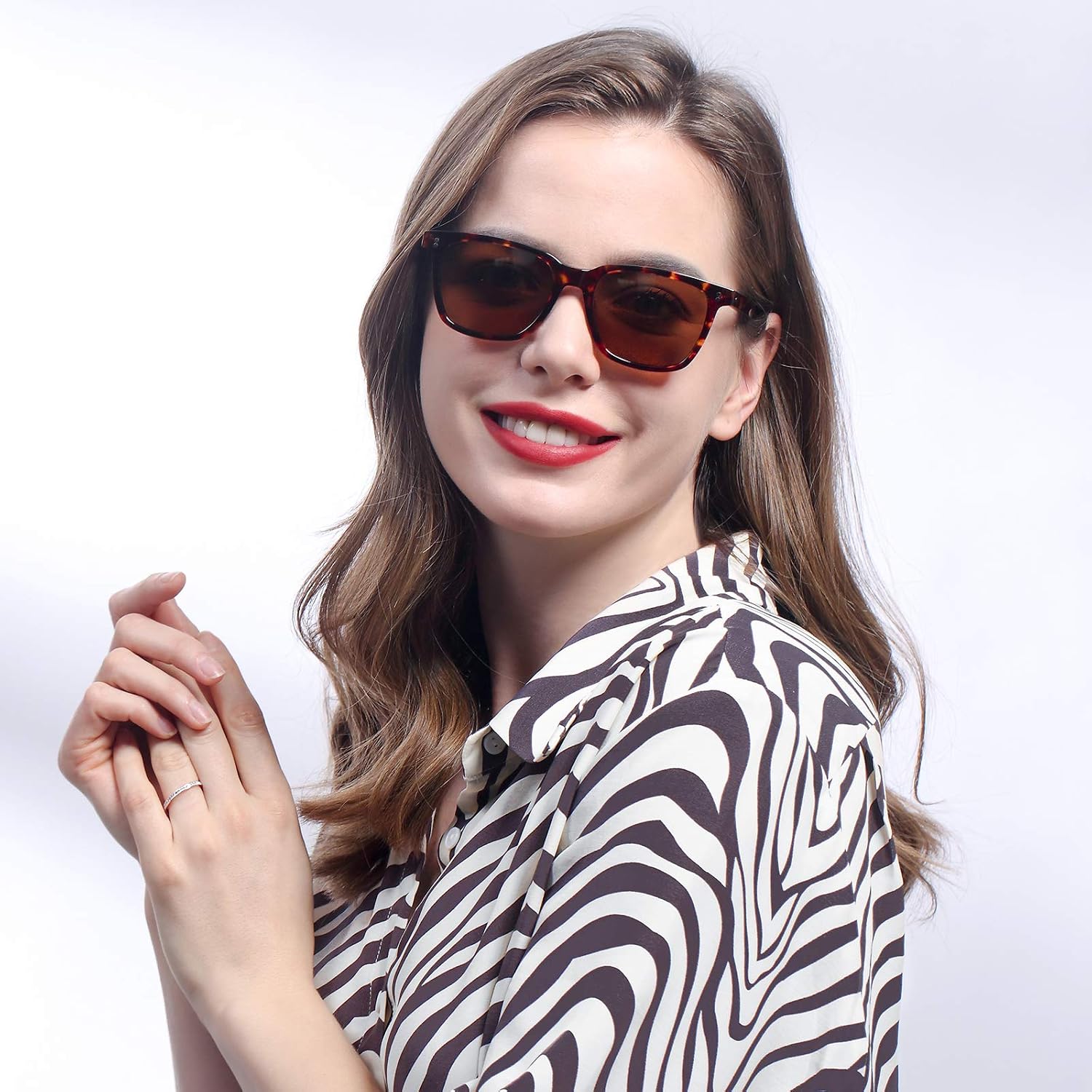 CARFIA Acetate Polarized Sunglasses for Women UV400 Protection CA5354 image 3