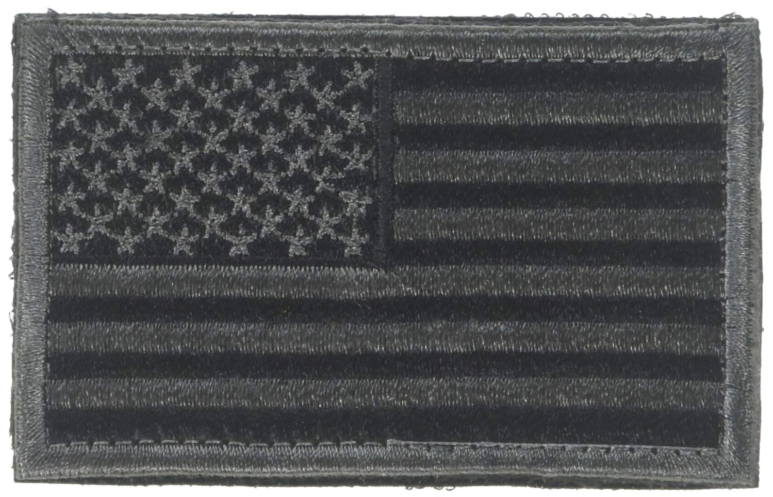 Flag ItUSA FLAG, BLACK & GRAY-AMERICAN PRIDE-BIKER-SHOULDER/IRON ON EMBROIDERED PATCH