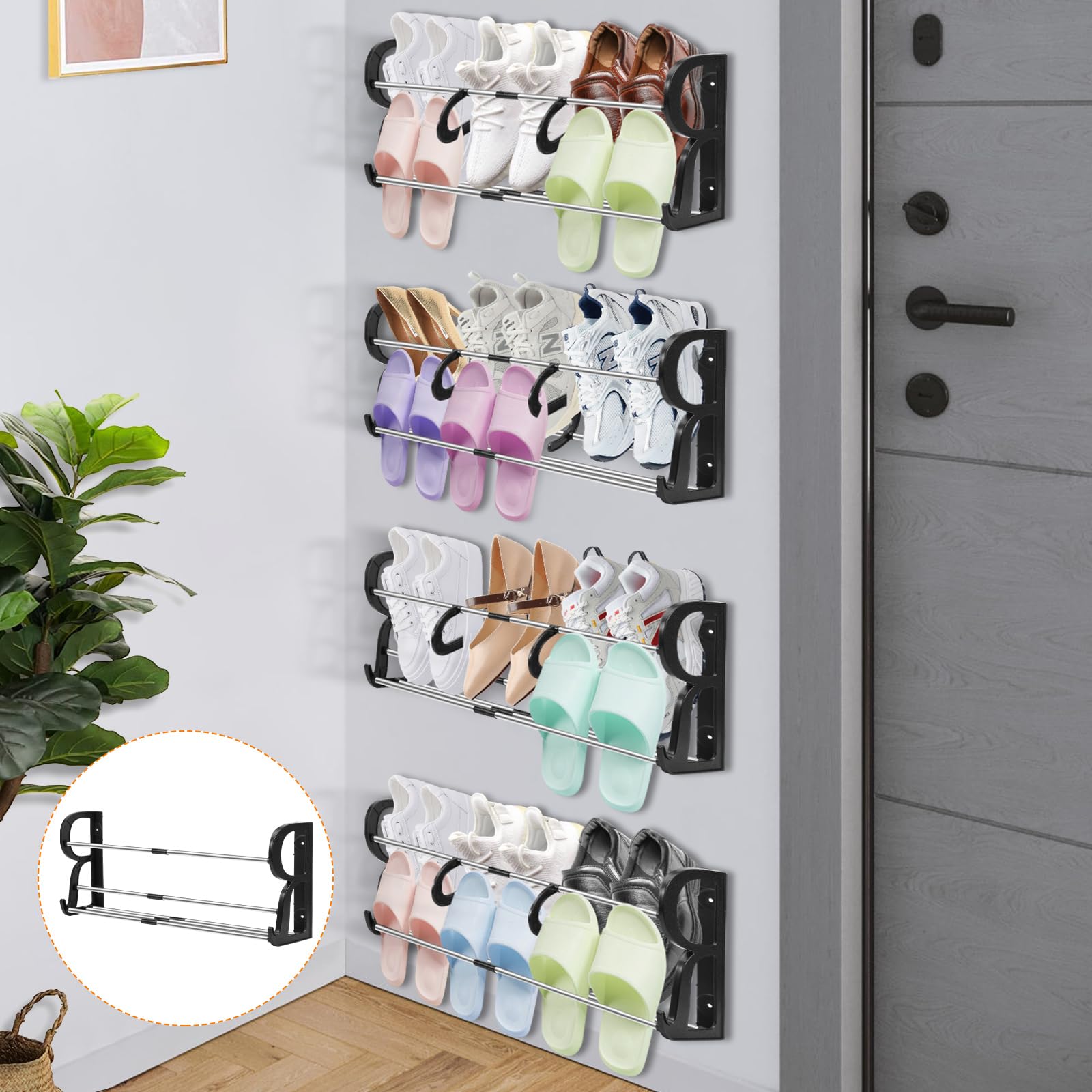 Shoe Rack For Rv Snapklik.com : 4 PACK Hanging Shoe Rack, Wall Shoe Rack For RV Shoe ...