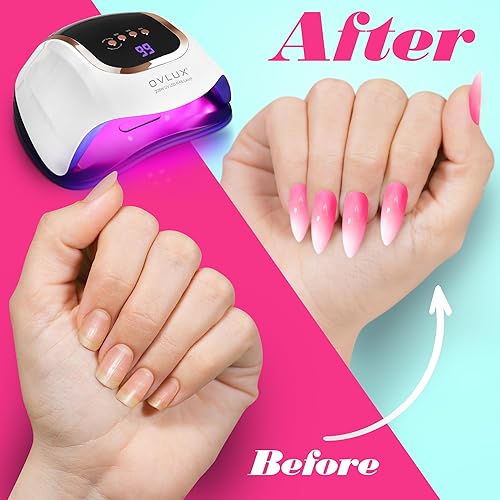 Miniatura 8 de Lámpara de uñas LED de 208 W con 66 cuentas LED, secado rápido para uñas de gel, luz UV profesional con 4 temporizadores, ideal para arte de uñas en