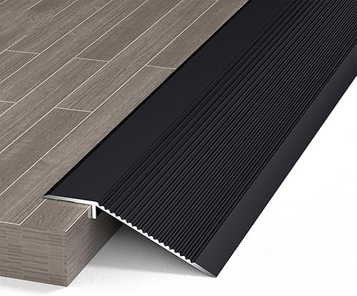 Miniatura 8 de Tiras autoadhesivas para cubrir el suelo, tira de umbral de transición de piso de aluminio de madera a azulejo, tira de puerta duradera y fácil de