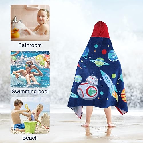 Miniatura 5 de MooMoo Baby Toalla de baño para niños con capucha, absorbente, toalla de playa para niños pequeños, 50 x 30 pies, extra grande, poncho de algodón,