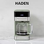 HADEN Quintessential 12 Cup Coffee Maker with120 Minute Keep Warm, Delay Brew, Adjustable Strength, Programmable Clock, and Anti Drip, Cedar Green/Chrome