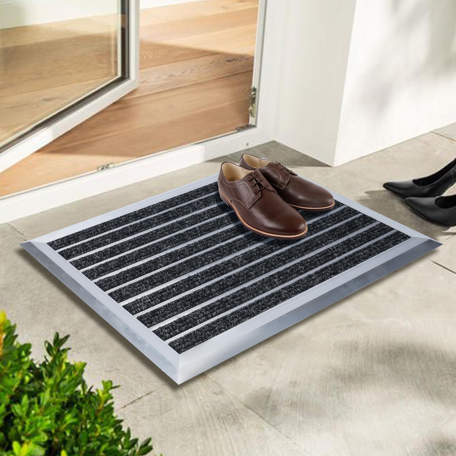 Alu Fußmatte 40x60 Cm – Wetterfeste Schmutzfangmatte Mit Alurahmen Für Draußen & Drinnen
