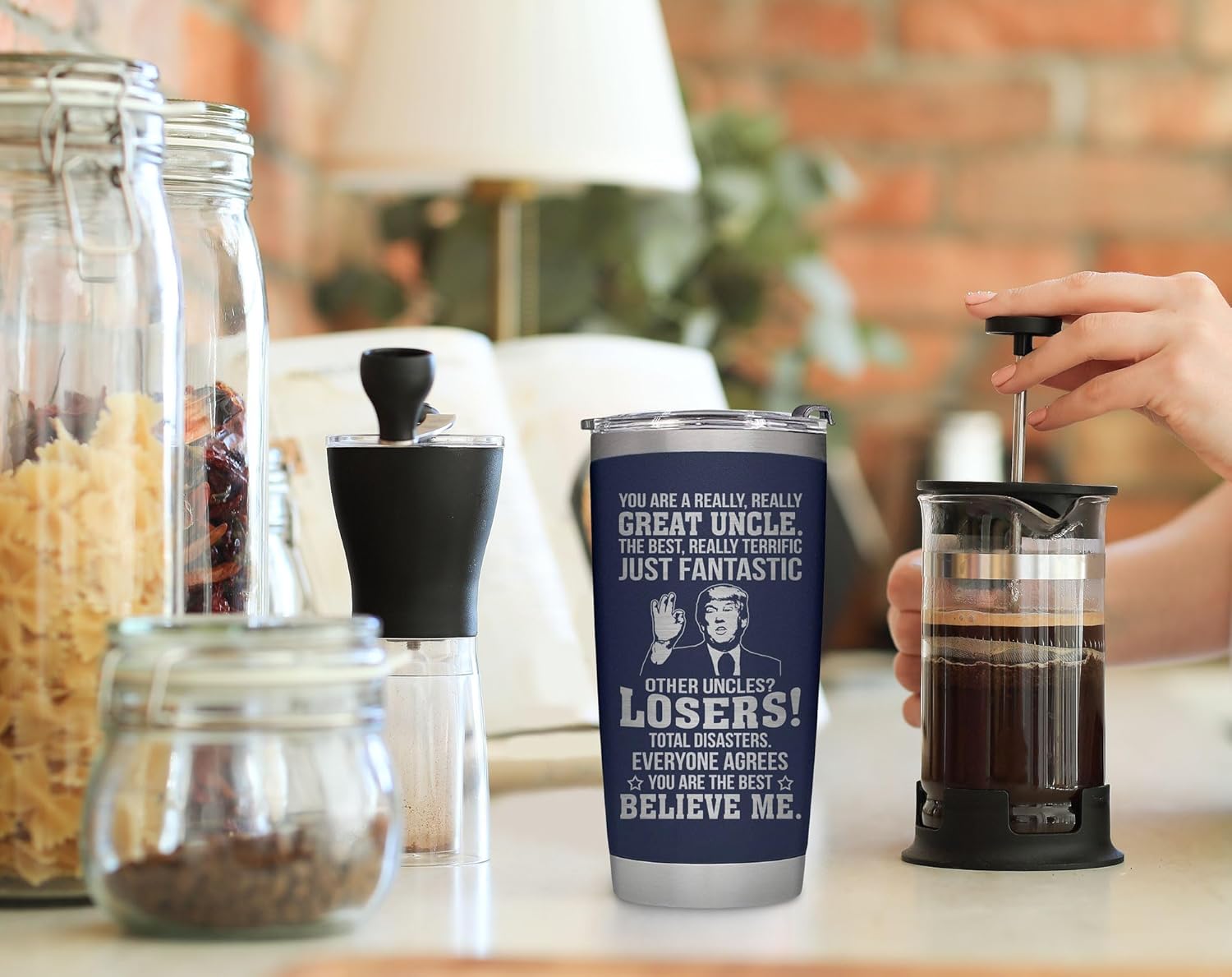 Gifts for Uncle on Christmas from Niece - Funcle Great Tumbler for Fathers Day, Christmas, Birthday - Great Uncle Birthday Insulated Stainless Steel Cup 20oz, Navy - Image 3