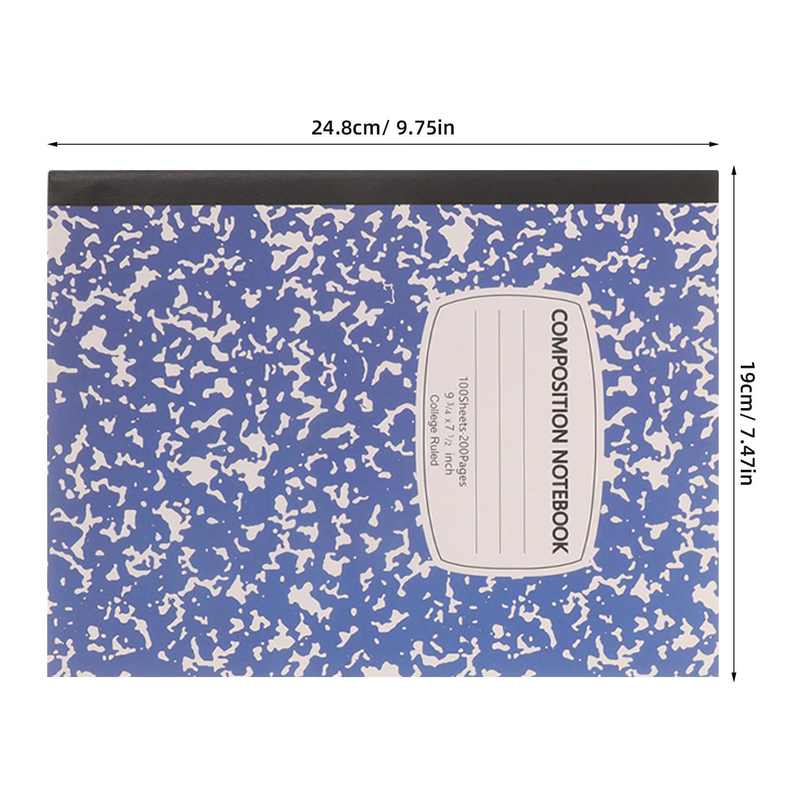 5er-Pack Collegeblock, liniert, 10" x 7,5" B5, breites liniertes Papier, Softcover-Notizbuch, Schulheft für Schule, Büro und Zuhause, 100 Blatt