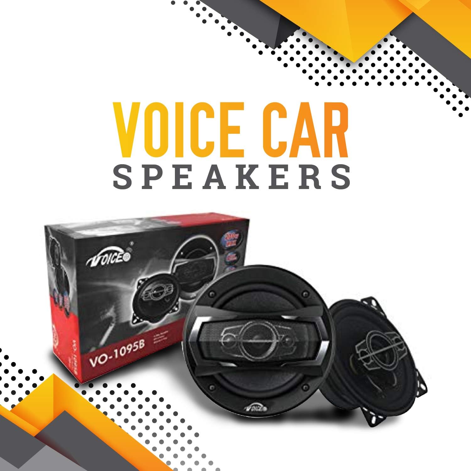 Voice Car Speakers 4 inches Speaker /4x2 Inch (Pair) Coaxial 4 Way, 200 Watt Tweeter 40MM, 4Ω, Woofer 100MM VO-1095B