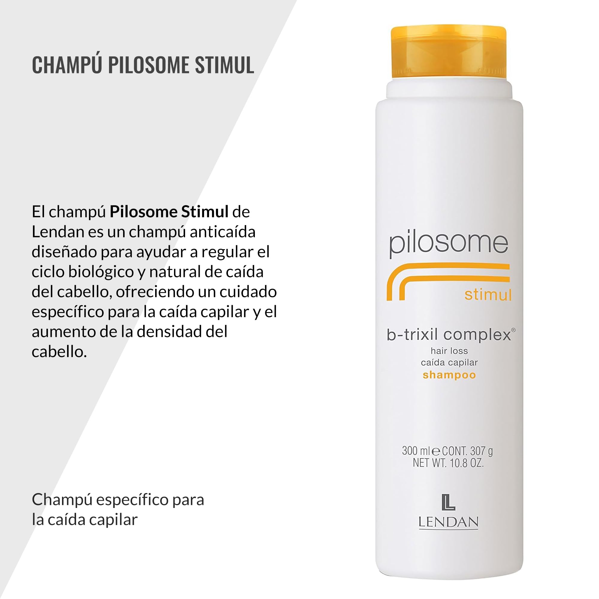 Champú Anticaída LENDAN Pilosome Stimul B-Trixil Complex 300 ml Estimula el Crecimiento del Cabello