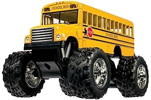 KiNSFUN 5" Monster School Bus Die Cast Metal Pullback Monster Truck