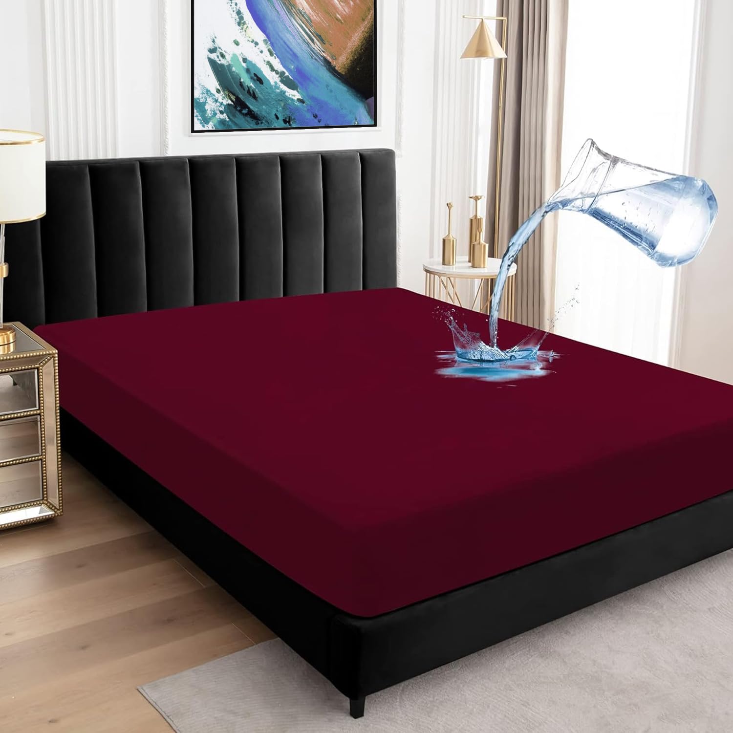 See full amazon price history chart for BeyBee 100% Waterproof Interlock Mattress Protector | Breathable, Hypoallergenic, Washable & 2X Absorbency | Soft & Slim Easy Elastic Fitted Bed Protector (Size-78 * 60, Maroon) BeyBee 100% Waterproof Interlock Mattress Protector | Breathable, Hypoallergenic, Washable & 2X Absorbency | Soft & Slim Easy Elastic Fitted Bed Protector (Size-78 * 60, Maroon) (B0D7HYNLTZ) Amazon Price History, Amazon Price Tracker