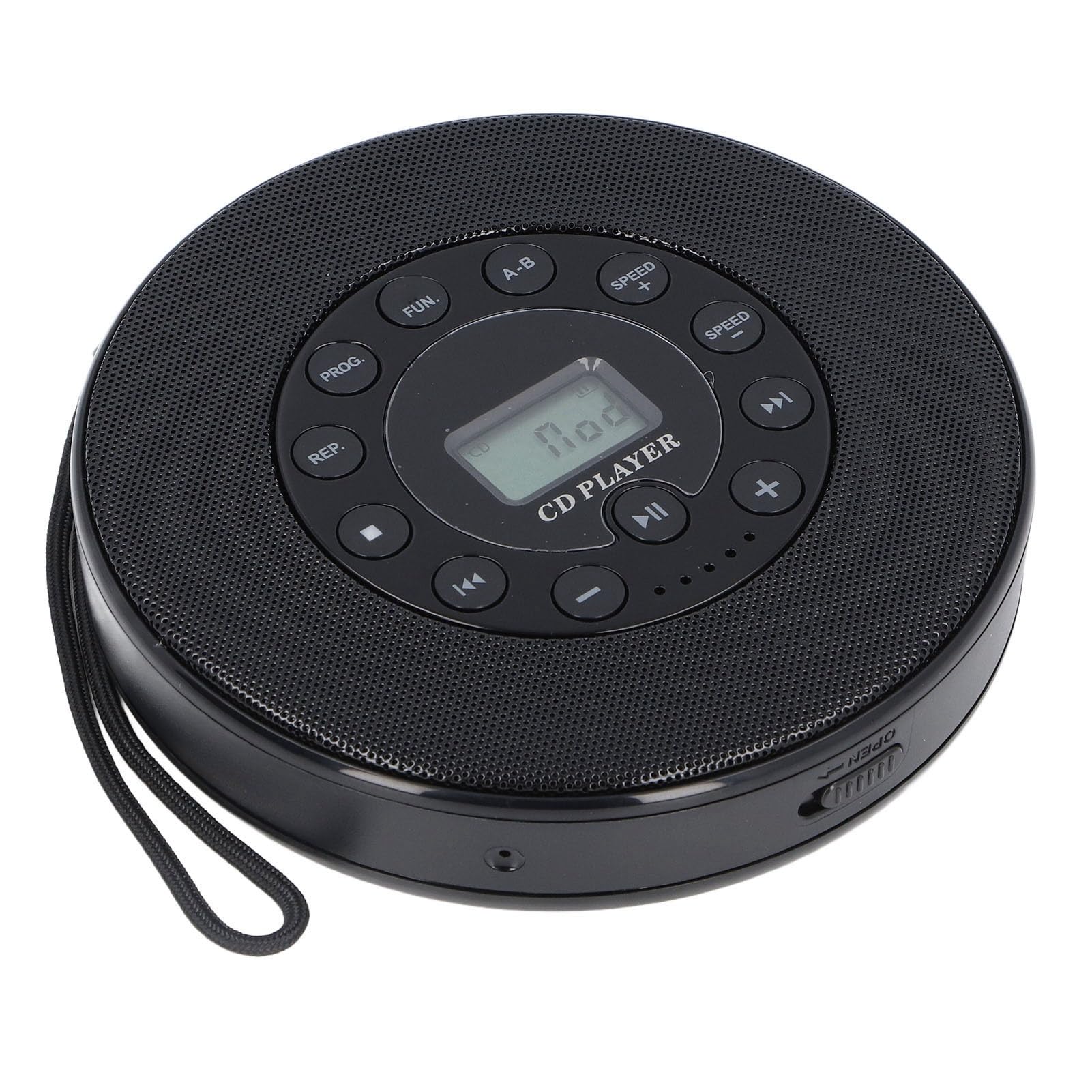 Generic Lettore CD Portatile Bluetooth con Altoparlante e Funzione Anti Salto per Batteria Ricaricabile da Viaggio in Auto (BLACK)