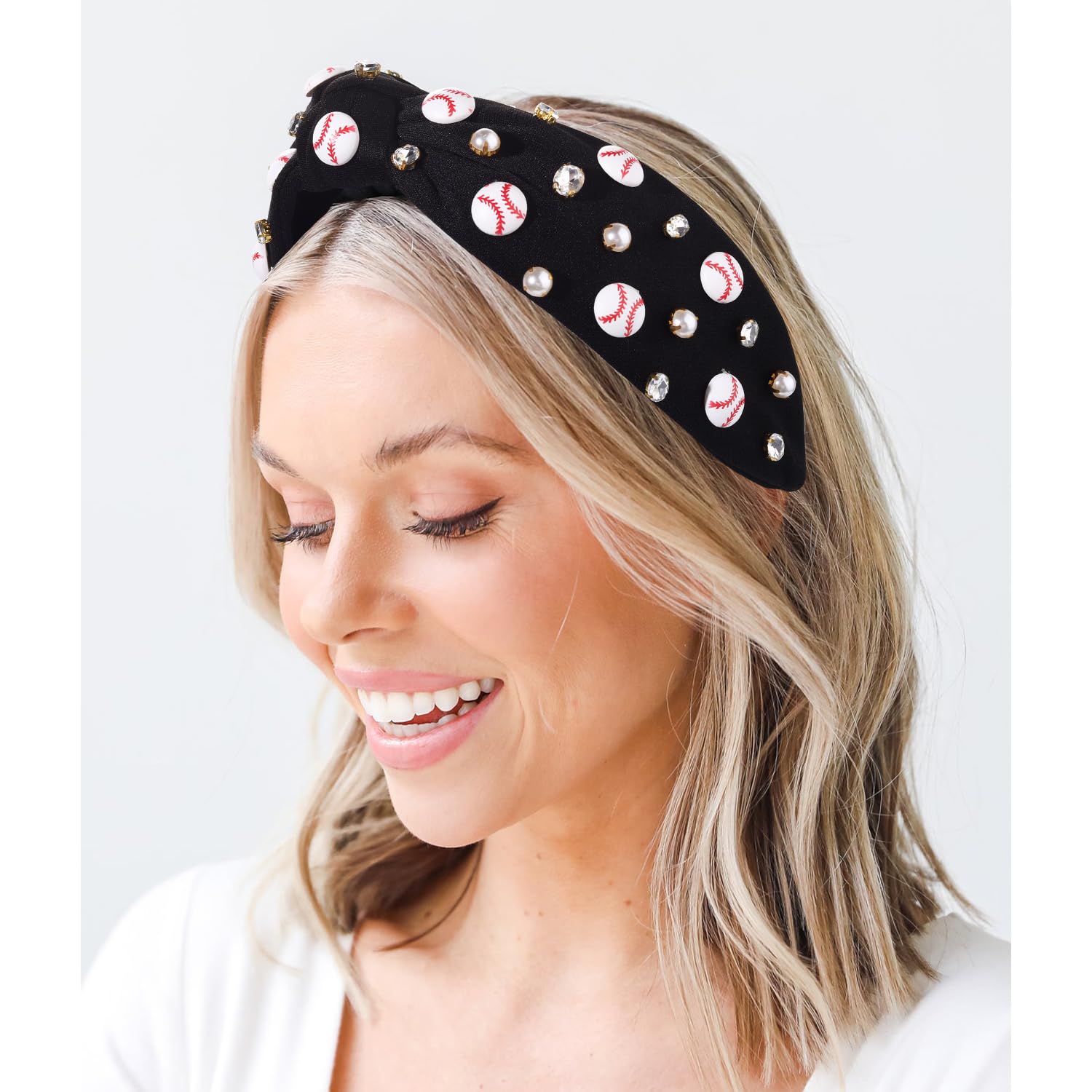 Amazon.com : Baseball Headband for Women Crystal Pearl 