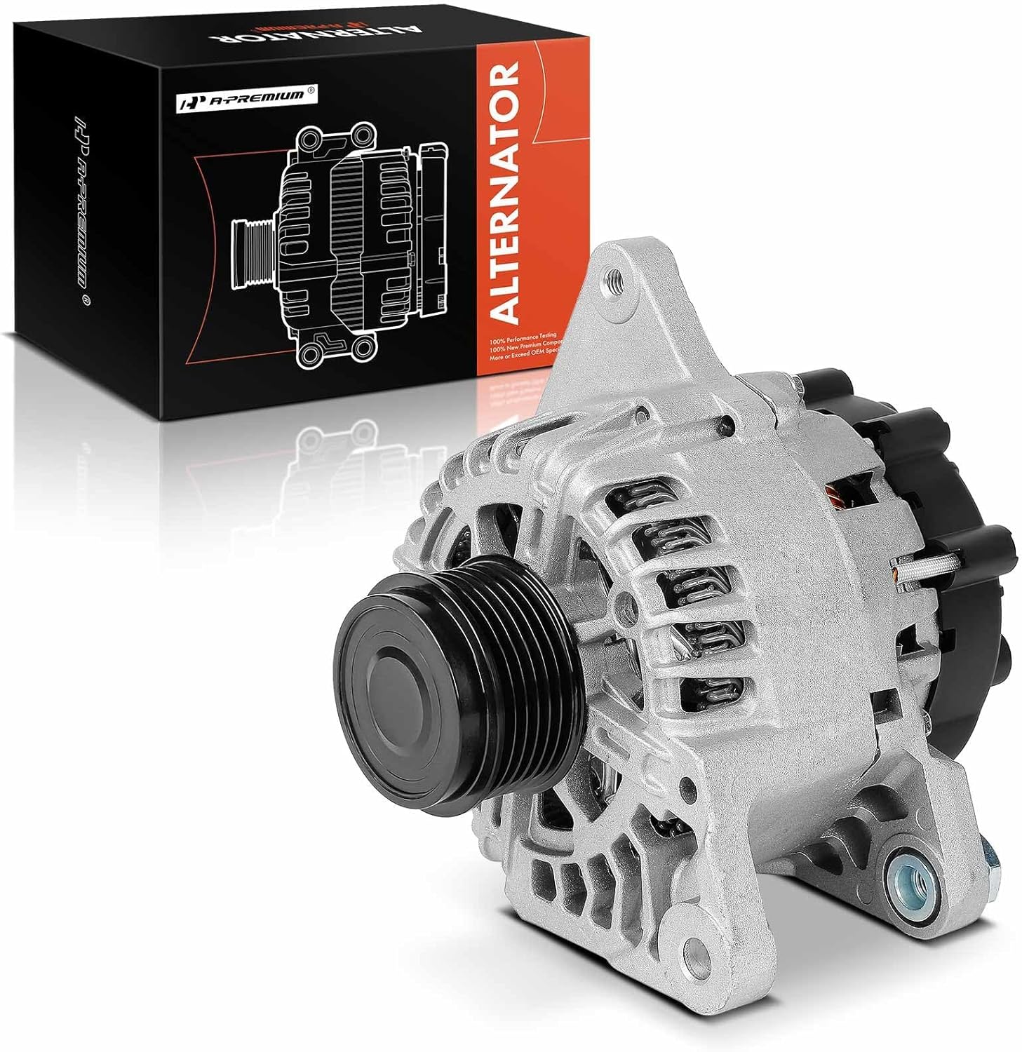 A-Premium Alternator Compatible with Hyundai Elantra 2011-2017, Elantra Coupe 2013-2014, Elantra GT 2013-2017 & Kia Soul 2012-2013, Forte 2014-2016, Forte Koup 2014-2016, Forte5 2014-2016, 12V 90A CW