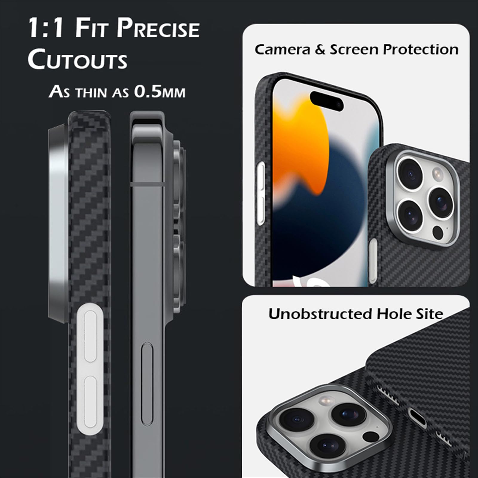 Amazon.co.jp: 本物のカーボンファイバーケース、iPhone 16 Pro Max/16