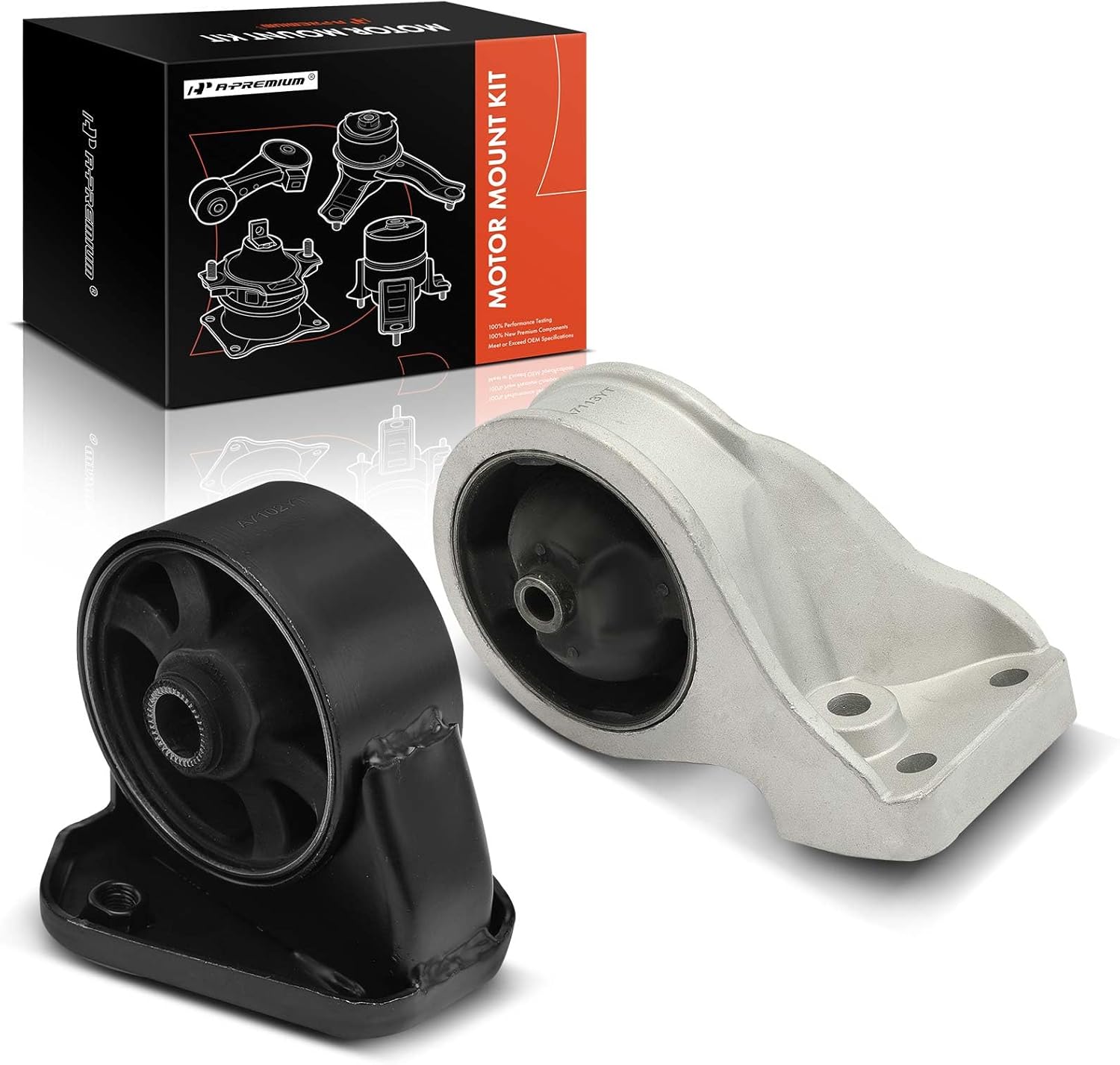 A-Premium Front and Rear Engine Motor Mount Kit Compatible with Hyundai Santa Fe 2001 2002 2003 2004 2.4L, Automatic Transmission, 2-PC Set