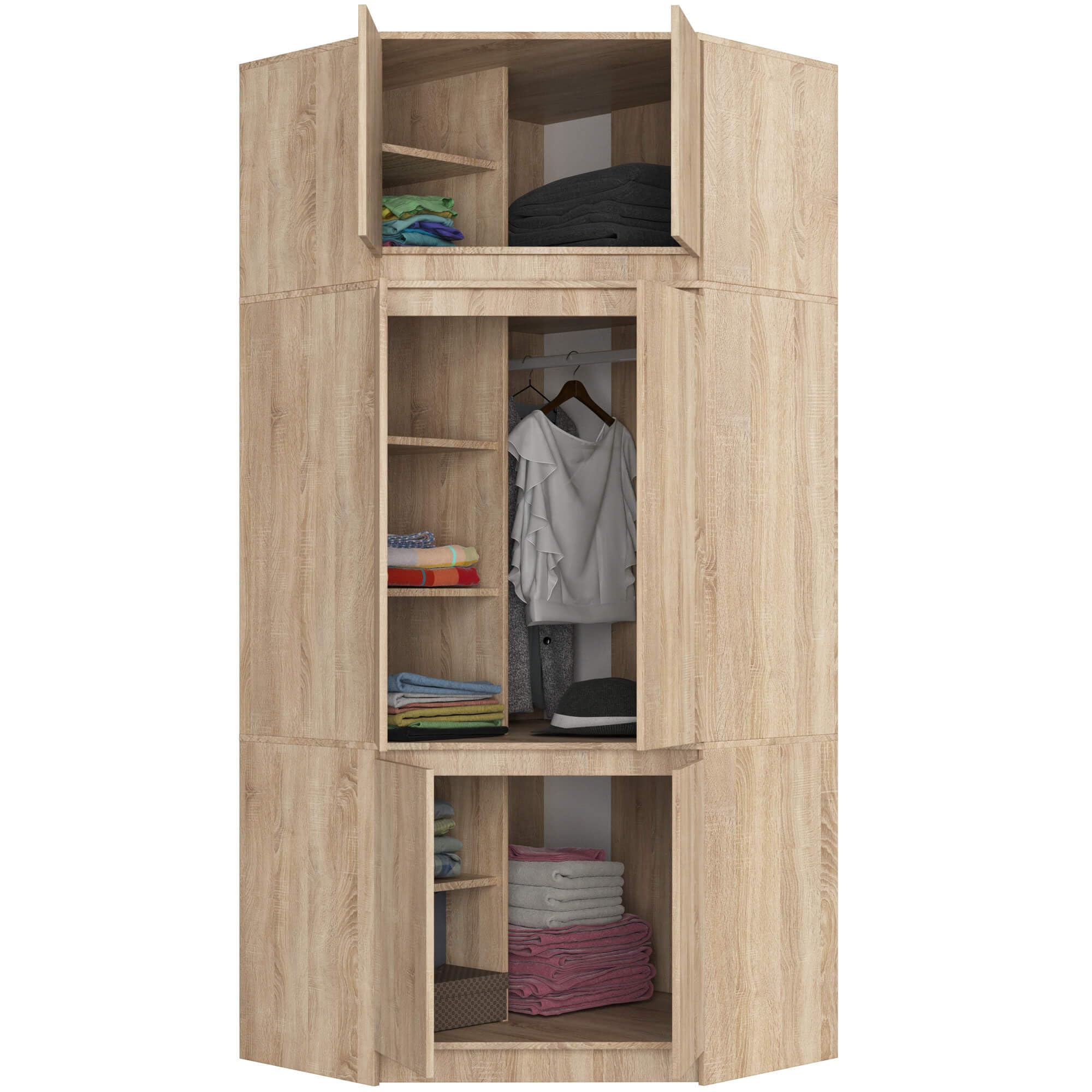 Altillo para armario AKORD S100 Roble Sonoma 100 cm 2 puertas 3 estantes 100x50x55 cm