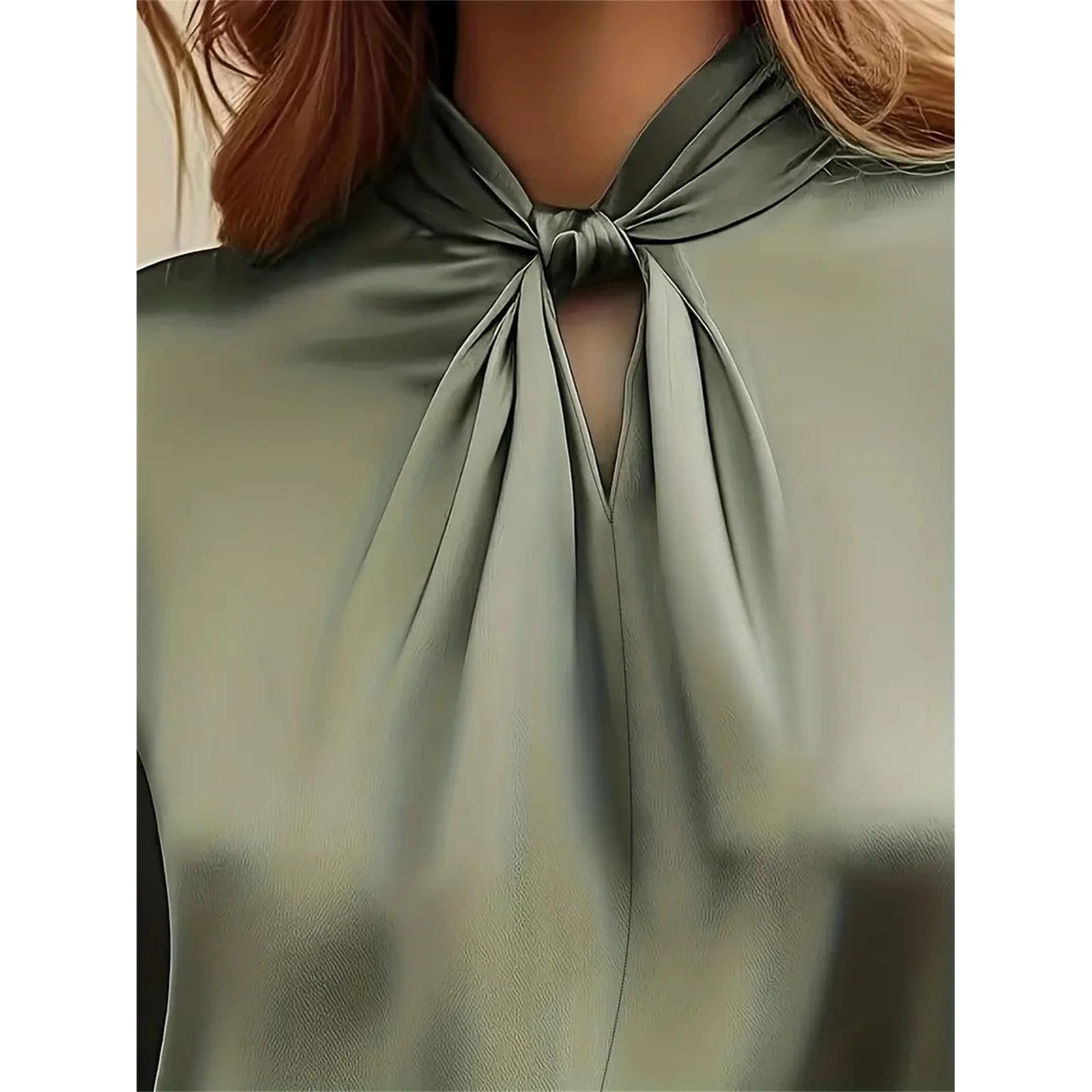 Camisa de manga larga plisada hueca para mujer, diseño elegante, versátil y elegante, para uso diario y de oficina
