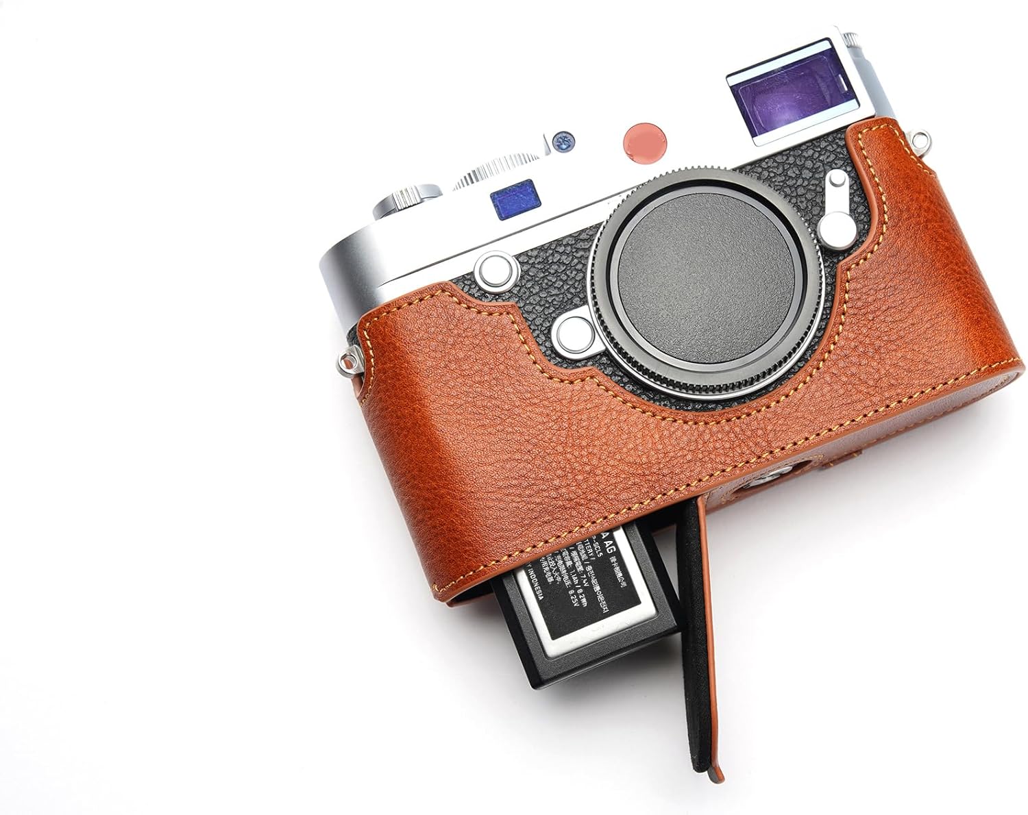 Handmade Genuine Real Leather Half Camera Case Bag Cover for Leica M10 Bottom Open Version Black Color