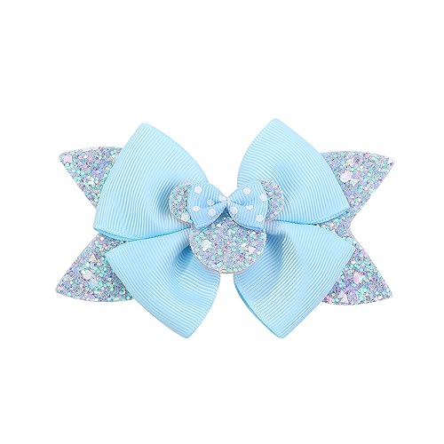 Miniatura 2 de 2 lazos para el cabello con orejas de ratón de 4.5 pulgadas para niños, bebés, niñas y mujeres, decoración de princesa con purpurina para cosplay,