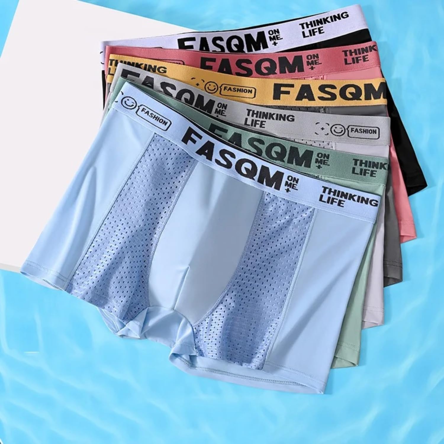 Men's Mesh Ice Silk Underwear Box Briefs Breathable Ultra-thin Underwear Trunks Underpanties Multipacks(4-6) - Image 6