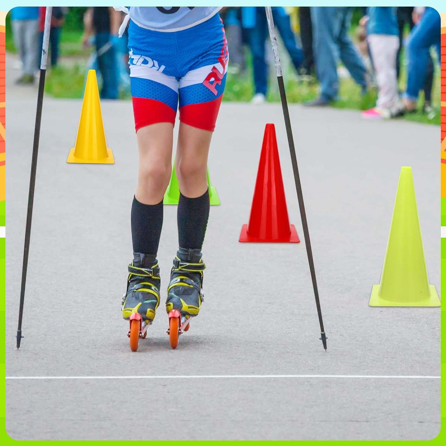 Reginary 12 Pcs 15 Inch Traffic Cones, Road Safety, Plastic Cones for Parking Lot Driving Training, Soccer Basketball Drills Indoor Outdoor Activity Festive Event