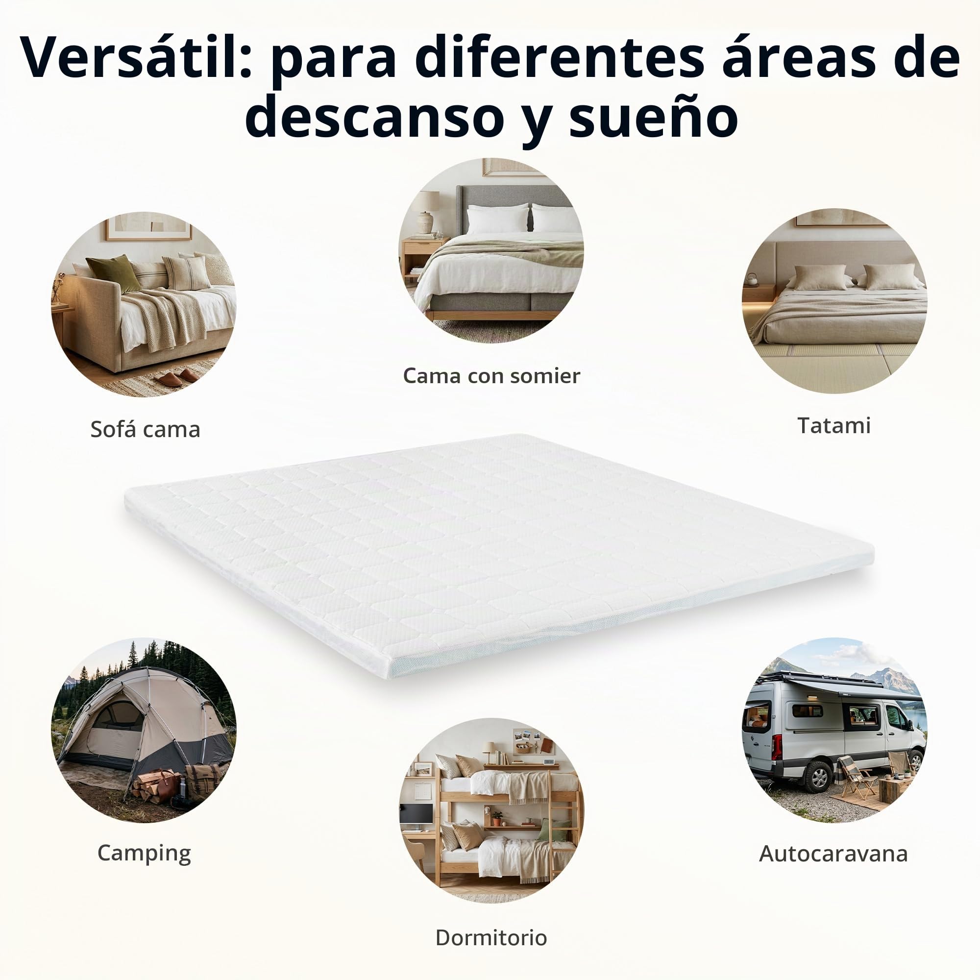 Ego Home Topper de colchón de 160 x 200 cm, con 7 Zonas de Espuma, Certificado Öko-Tex, 160 x 200 cm