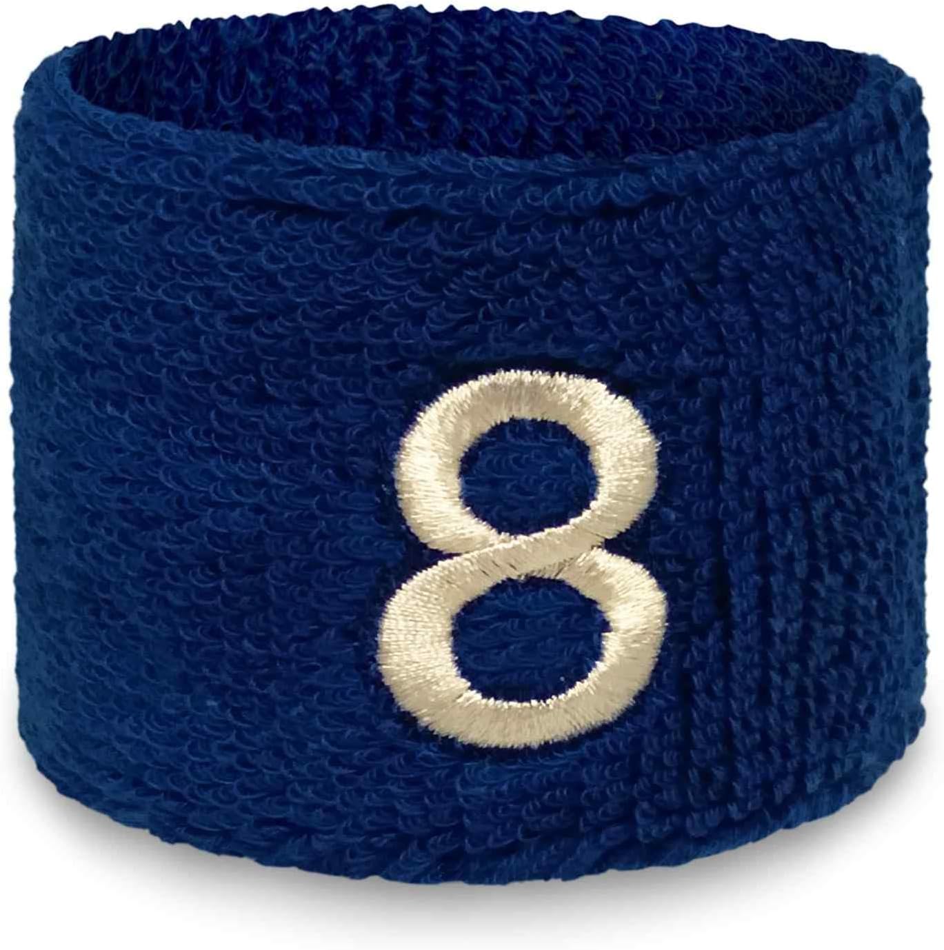 Couver Unisex Blue Sports/Athletic with Number Embroidery Sweat Wristband, One Size, 1 Piece