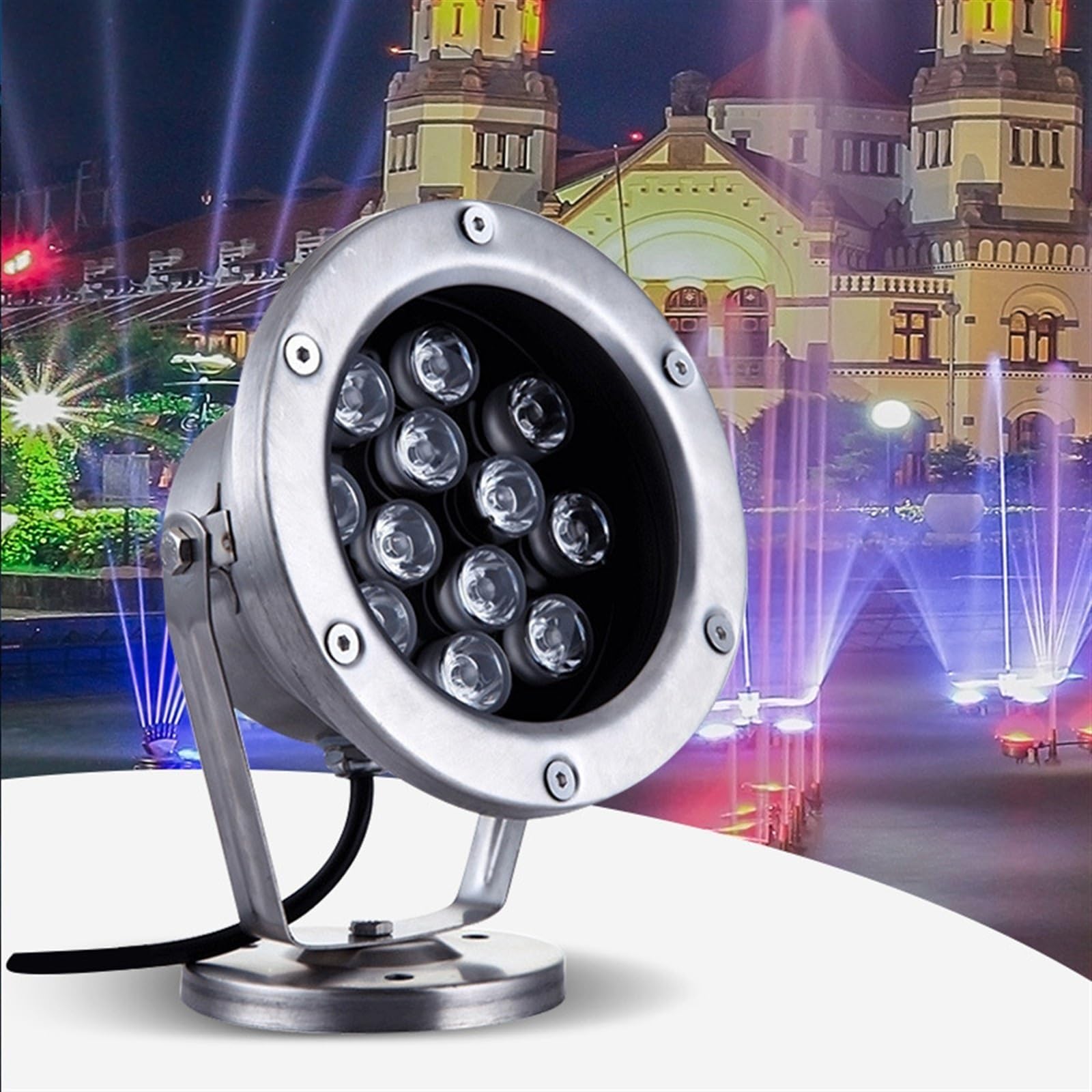 Faretto da Giardino Sommergibile Impermeabile IP68 - Luce Subacquea A LED, Luce Subacquea per Laghetto in Acciaio Inossidabile A Bassa Tensione da 12V per Fontane(Red,36W)
