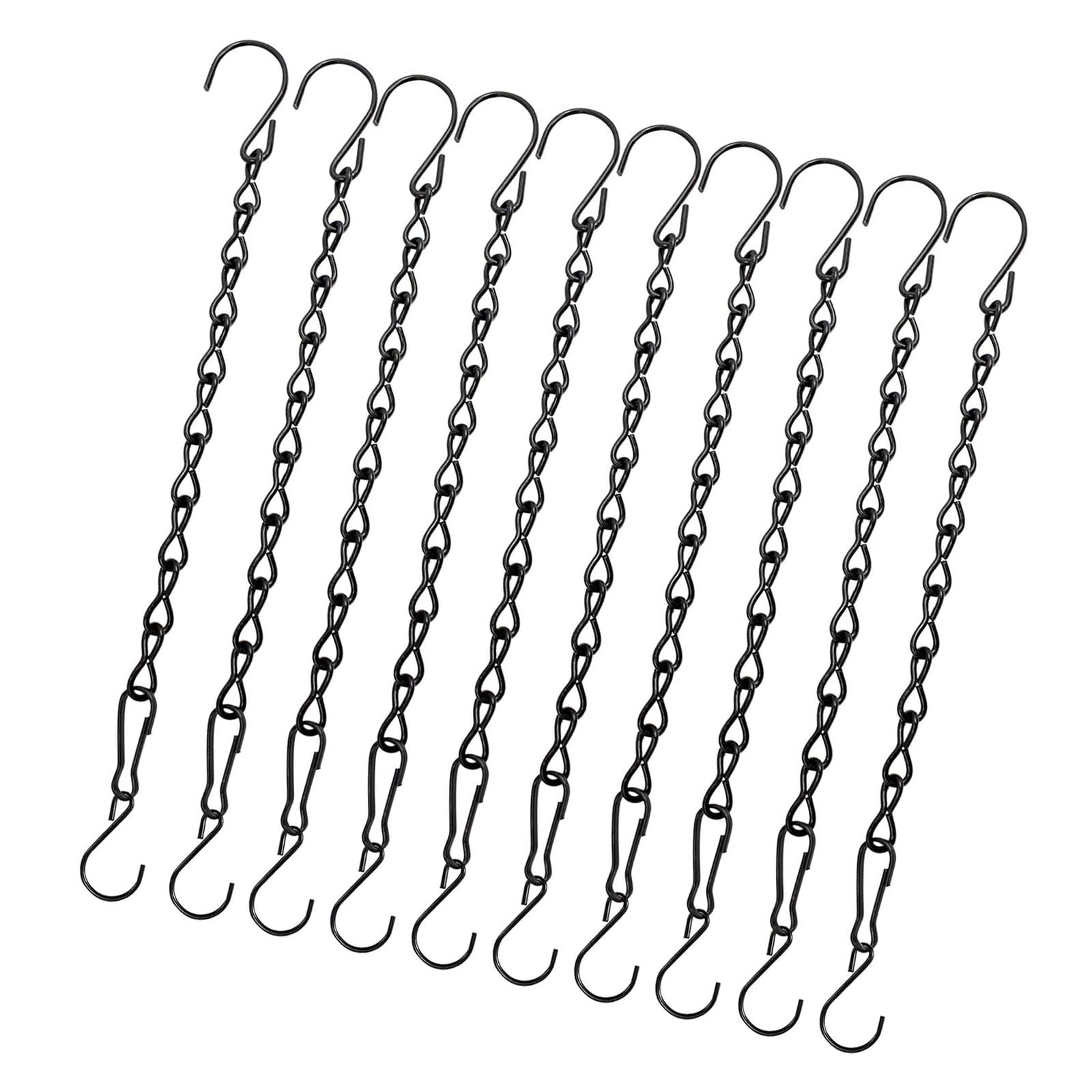 Lerpwige 10PCS Weatherproof Iron Hanging Chain for Bird Feeders Flower Pots Metal Chain Includes S Hooks Clips Adjustable Iron Hanging Chain with Clips
