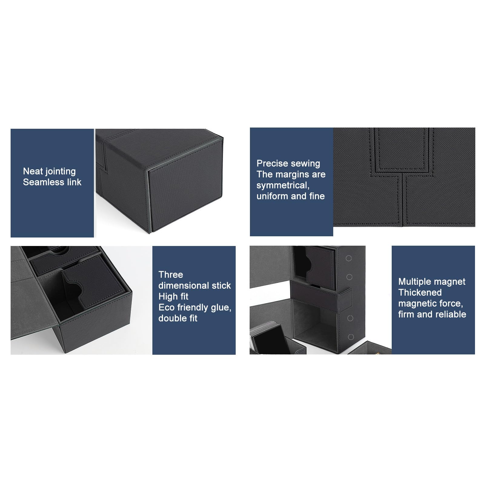 Porta Carte da Gioco a 3 Cassetti con Chiusura Magnetica, Scatola Porta Carte da Gioco in Pelle PU di Grande capacità, PUò Contenere Oltre 200, Organizer per Collezionabili per la (#1)