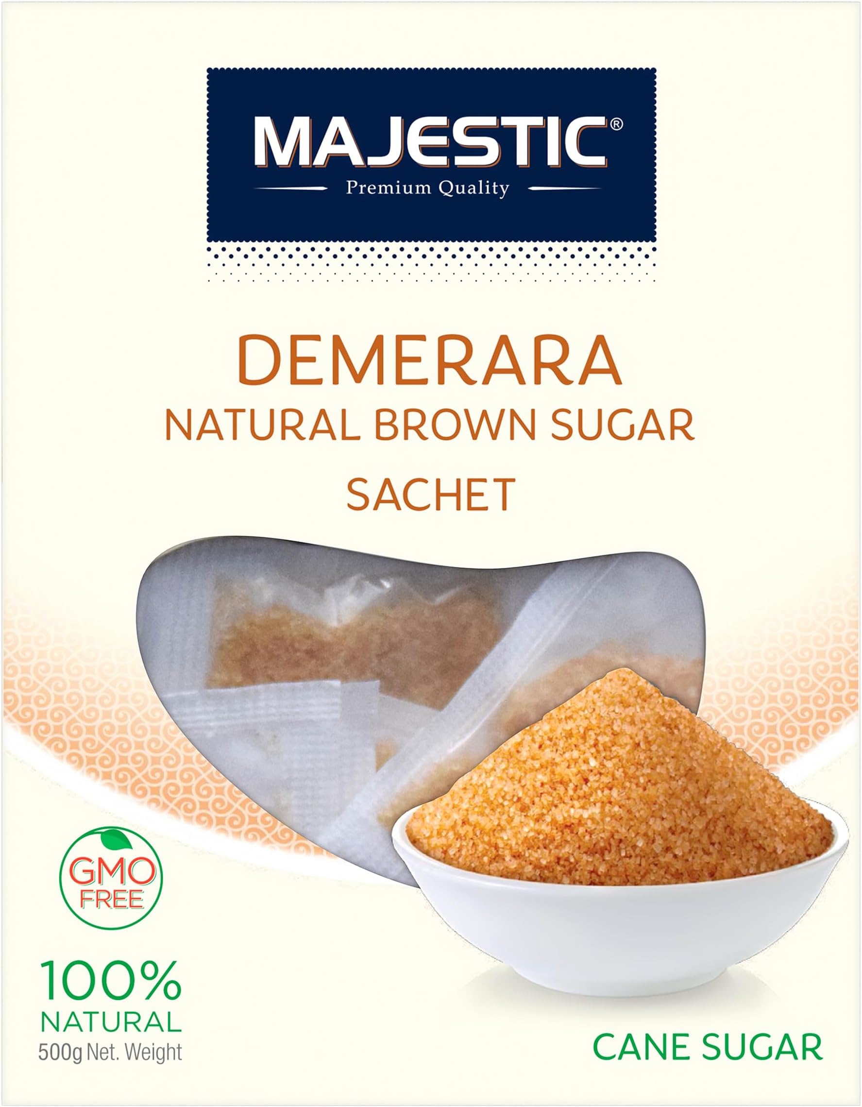 Majestic Demerara Natural Brown Sugar Sachets 500g