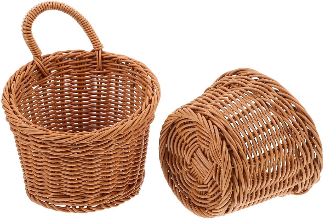 Hanging Woven Storage Basket 2pcs for Kitchen Wall Decor